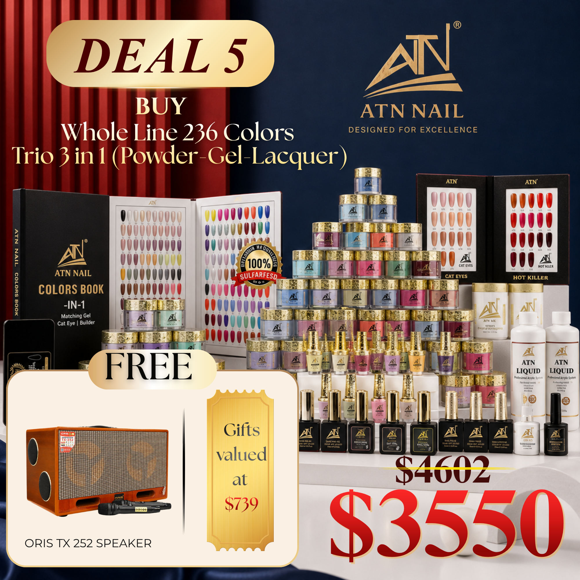 Arran 3色セット DEAL 5: WHOLE LINE 236 COLORS TRIO 3-IN-1 – ATN Nail Supply