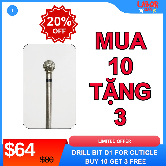 Drill Bit D1 For Cuticle – Buy 10 Get 3 Free