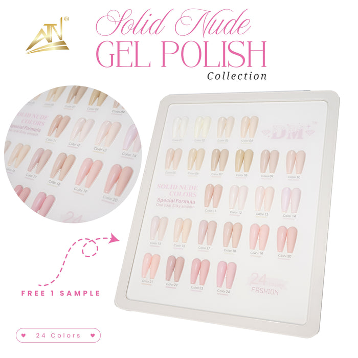 Solid Nude Gel Polish Collection - 24 Colors