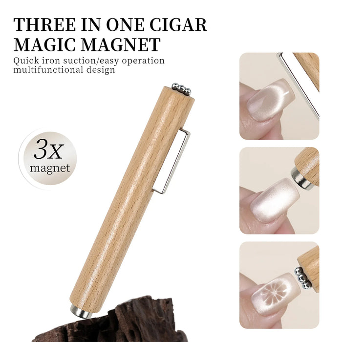3-in-1 Wooden Magnet for Cat Eye Nails