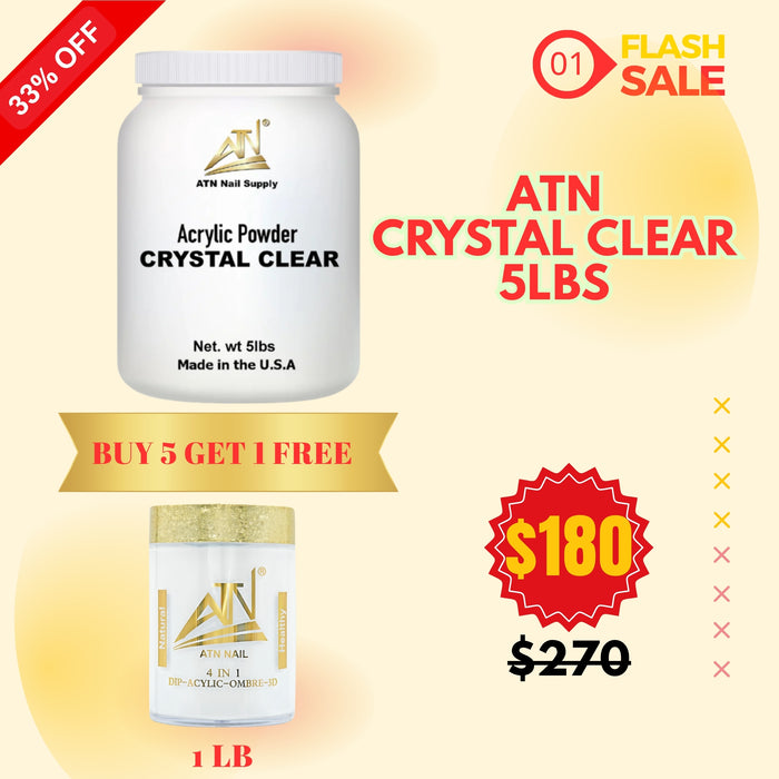 FS0508 - ATN Crystal Clear Acrylic Powder 5lbs + Bonus 1lb
