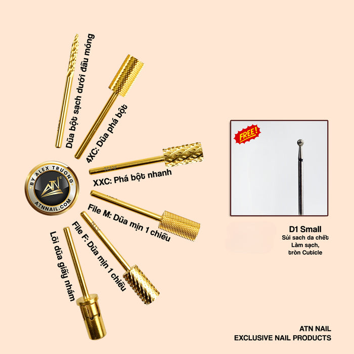 DRILL BITS SET - GOLD- 6pcs