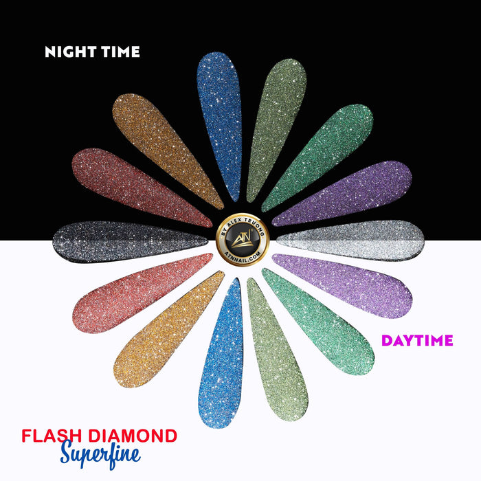 GLITTER -  FLASH DIAMOND GLITTER - 8 COLORS