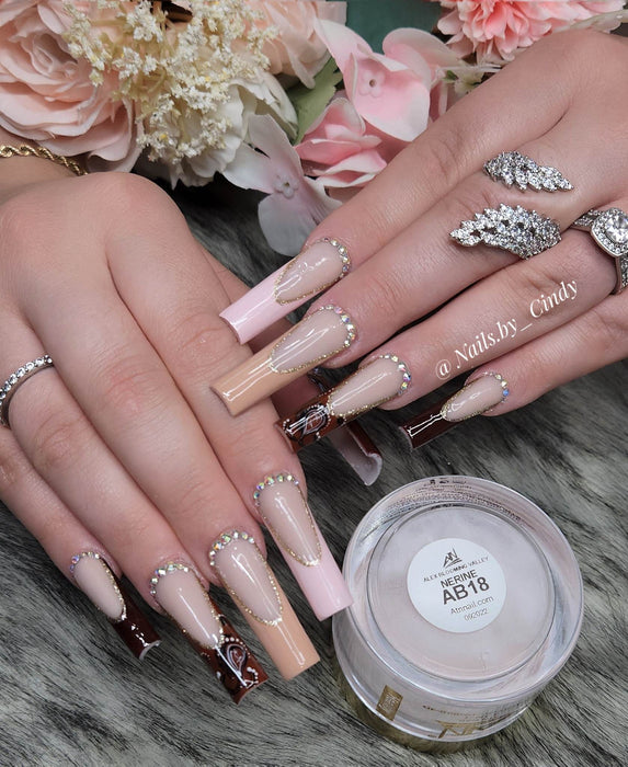 ALEX Blooming Valley NUDE Collection – 18 Colors Acrylic Powder Set for Nails, Nude Tones, Professional Nail Art Decoration