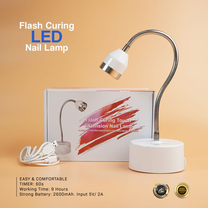 EXTENSION NAIL LAMP - FLASH CURRING FINGER TOUCH - Portable & Rechargeable Focused Beam Led Ligh- 18W