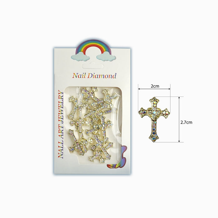 NAIL DECORATION - CHARM - CROSS-HEART_ BIG BIG SIZE | BAG 12 PCS