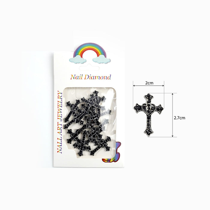 NAIL DECORATION - CHARM - CROSS-HEART_ BIG BIG SIZE | BAG 12 PCS