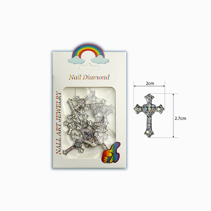 NAIL DECORATION - CHARM - CROSS-HEART_ BIG BIG SIZE | BAG 12 PCS