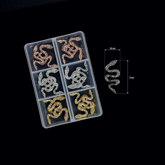 NAIL DECORATION - CHARM - BEAR _ SNAKE | BOX 6 STYLES