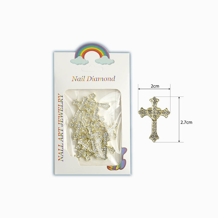 NAIL DECORATION - CHARM - CROSS-HEART_ BIG BIG SIZE | BAG 12 PCS
