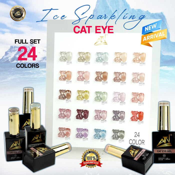 ATN CAT EYE GEL POLISH - ICE SPARKLING COLORS | SET 24 Colors