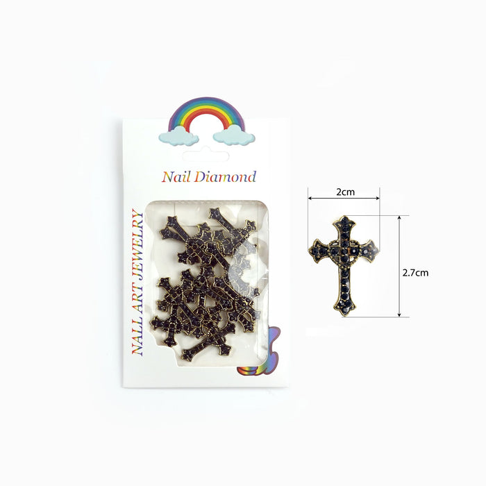 NAIL DECORATION - CHARM - CROSS-HEART_ BIG BIG SIZE | BAG 12 PCS