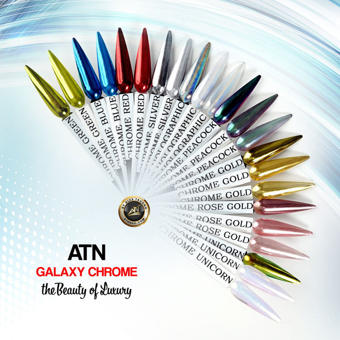 ATN CHROME - GALAXY COLORS  CHROME NAIL POWDER- 0.9 GRAM