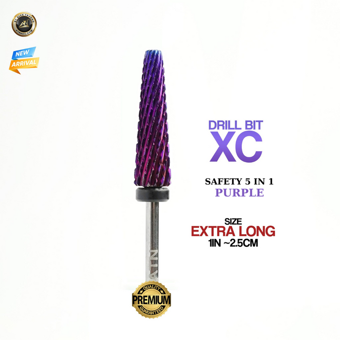 DRILL BIT SET - EXTRA LONG- SAFETY 5IN1 - PURPLE -5PCS