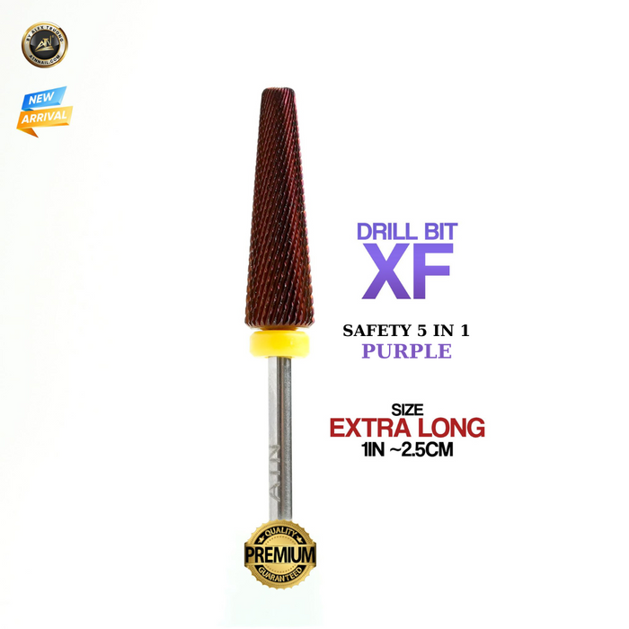 DRILL BIT SET - EXTRA LONG- SAFETY 5IN1 - PURPLE -5PCS