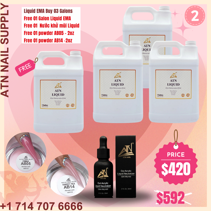 02 - Liquid EMA Buy 03 Galons Free 01 Gallon , Free 01 Nước khử mùi liquid vị Táo, Free 01 Ab05 -2Oz & Free 01 Ab14 - 2oz
