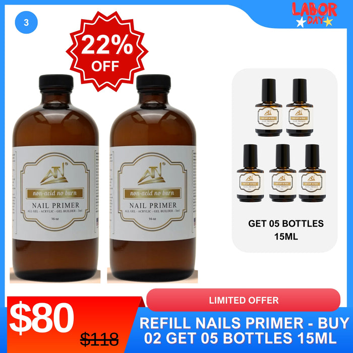 Refill Nail Primer 16oz – Buy 2 Get 5 Bottles 15ml Free