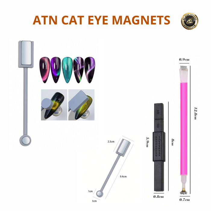 3pcs Cat Eye Magnet for Nails 3D Cat Eye Nail Art Magnet