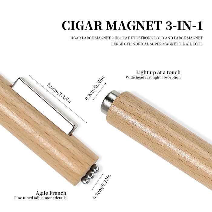 3-in-1 Wooden Magnet for Cat Eye Nails