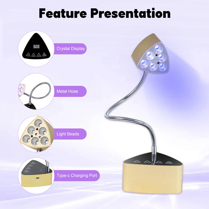 Professional Gel X Desktop Nail Lamp 18W Mini Nail Lamp Rechargeable
