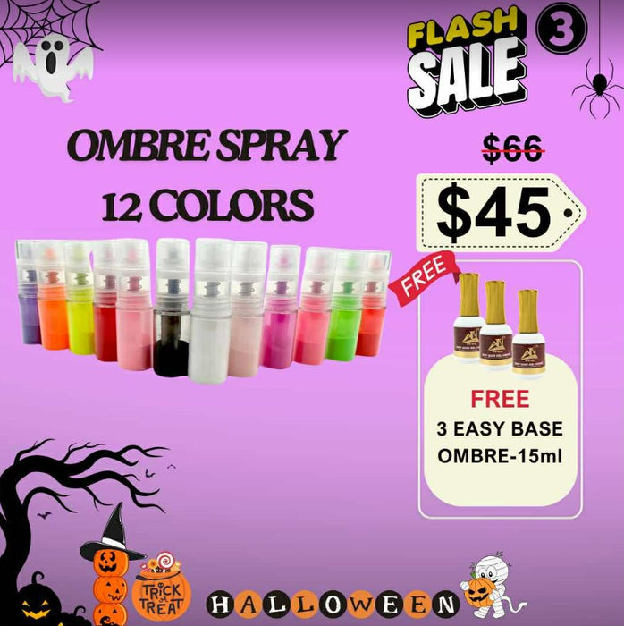 FS1003 Ombre Spray 12 colros Free 03 Easy Magic Ombre gel 15ml