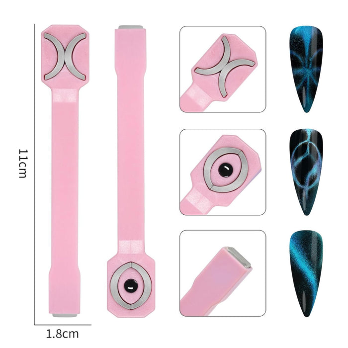 3 in 1 Nail Magnet Tool Cat Eye 3D Nails Art Cat Eye Gel Nail Polish Magnet Multi-Function