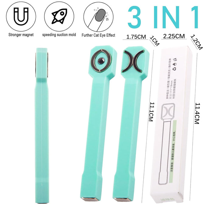 3 in 1 Nail Magnet Tool Cat Eye 3D Nails Art Cat Eye Gel Nail Polish Magnet Multi-Function