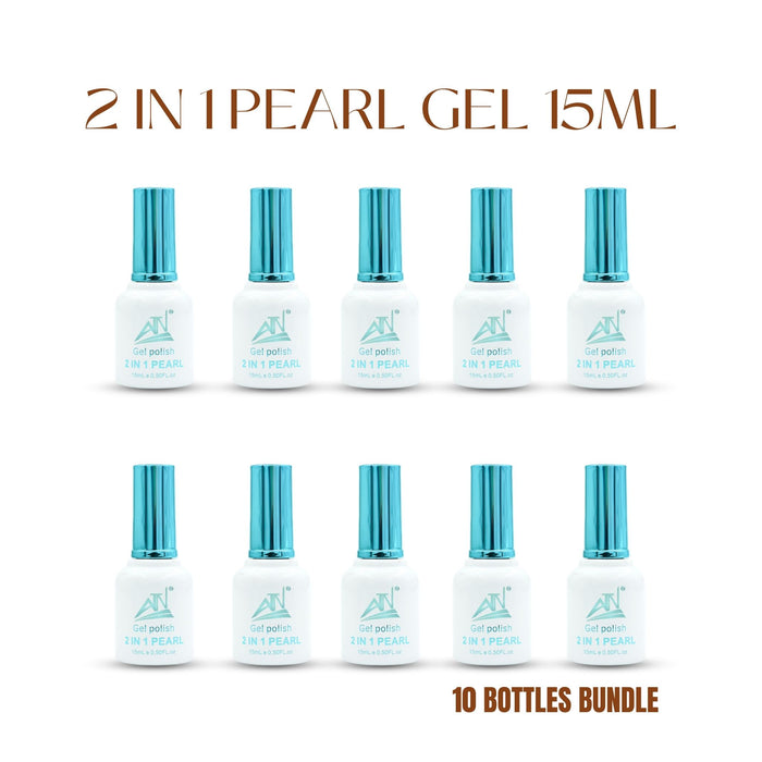 ATN White Pearl Gel 2-in-1 – 15ml | Chrome Base & Pearl Nail Art Gel | No-Wipe Formula | LED/UV Curable