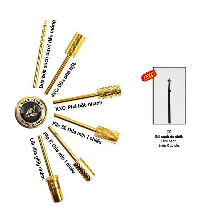 DRILL BITS SET - GOLD- 6pcs