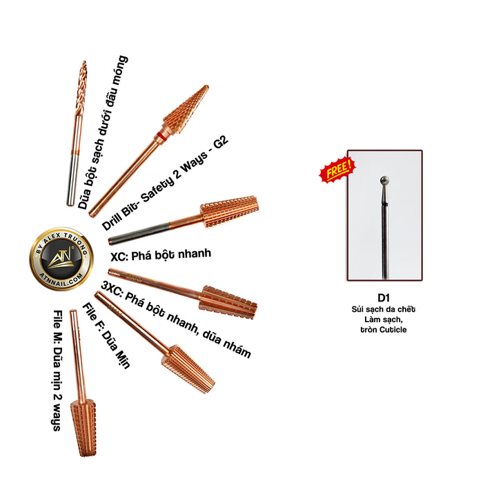 DRILL BIT SET - SAFETY 2WAY 5IN1- BRONZE-6PCS