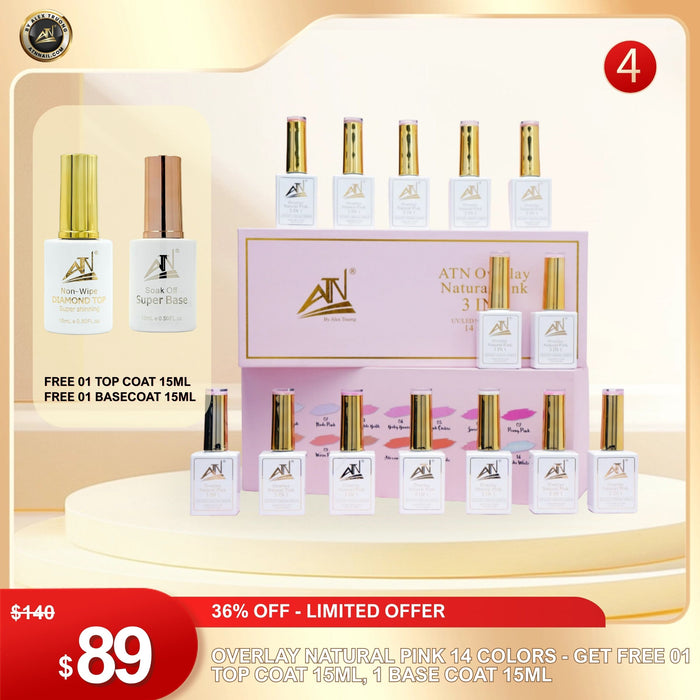 FS0909 – Buy 14 Overlay Natural Pink, Get 1 Primer + 1 Top + 1 Base Free