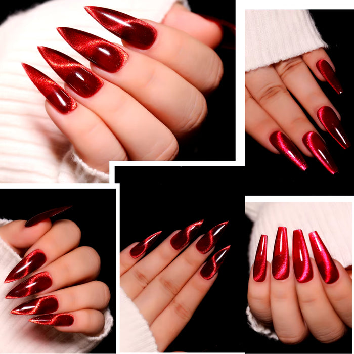 ATN Fashion Nail Art - Red Ruby Cat Eye Gel Nail Polish 10 colors