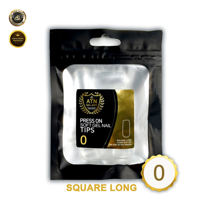 REFILL ATN GEL EXT TIP - SQUARE LONG | BAG 50 PCS