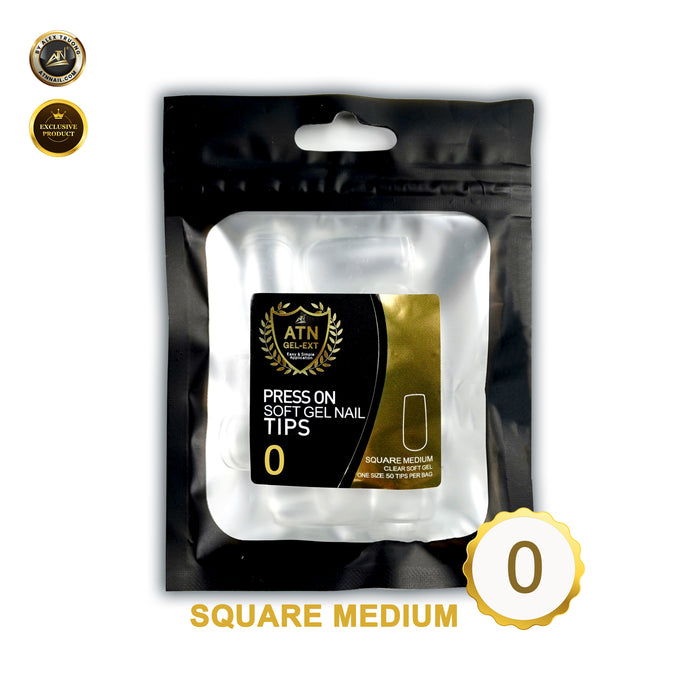 REFILL ATN GEL EXT TIP - SQUARE MEDIUM | BAG 50 PCS