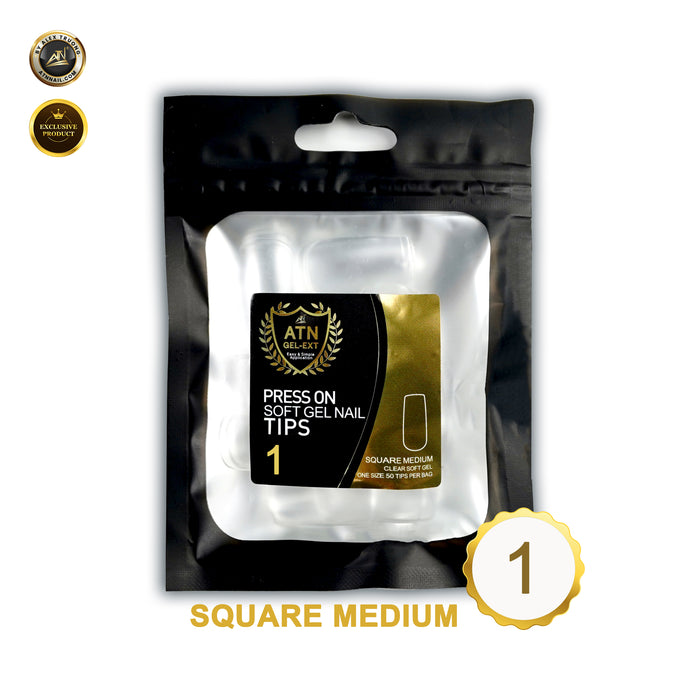 REFILL ATN GEL EXT TIP - SQUARE MEDIUM | BAG 50 PCS