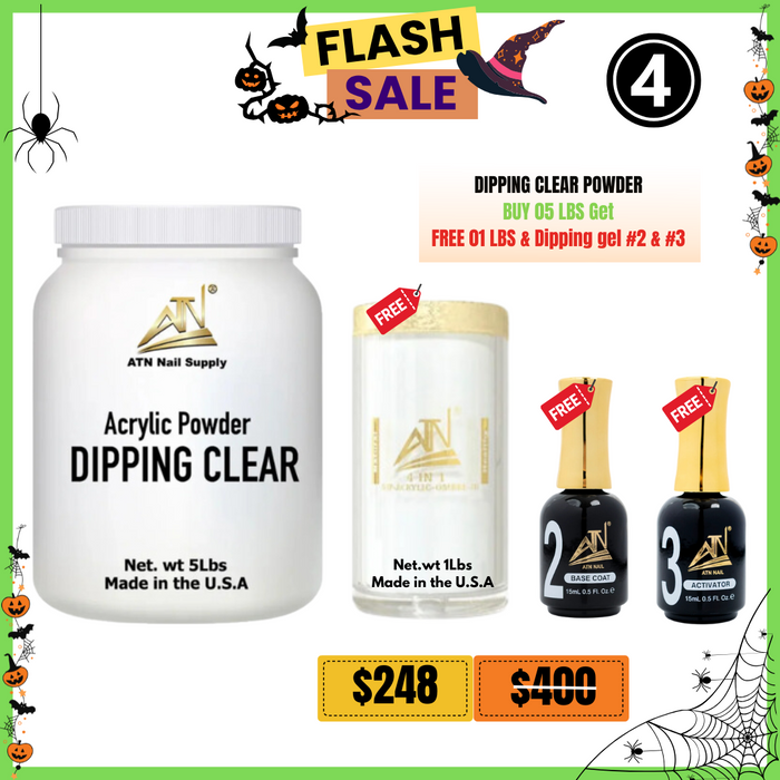 FS1022 Dipping clear Powder Buy 05Lbs Free 01 Lbs and Dipping gel # 2 15ml & Dipping Gel #3 15ml