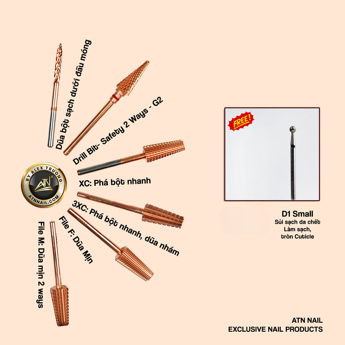 DRILL BIT SET - SAFETY 2WAY 5IN1- BRONZE-6PCS