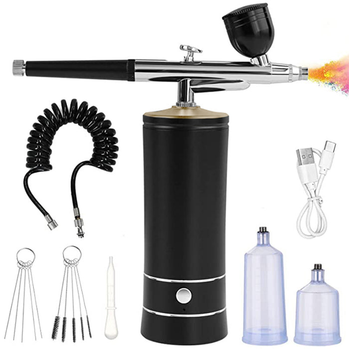 Airbrush Kit Cordless Rechargeable Air Compressor Gun Spray