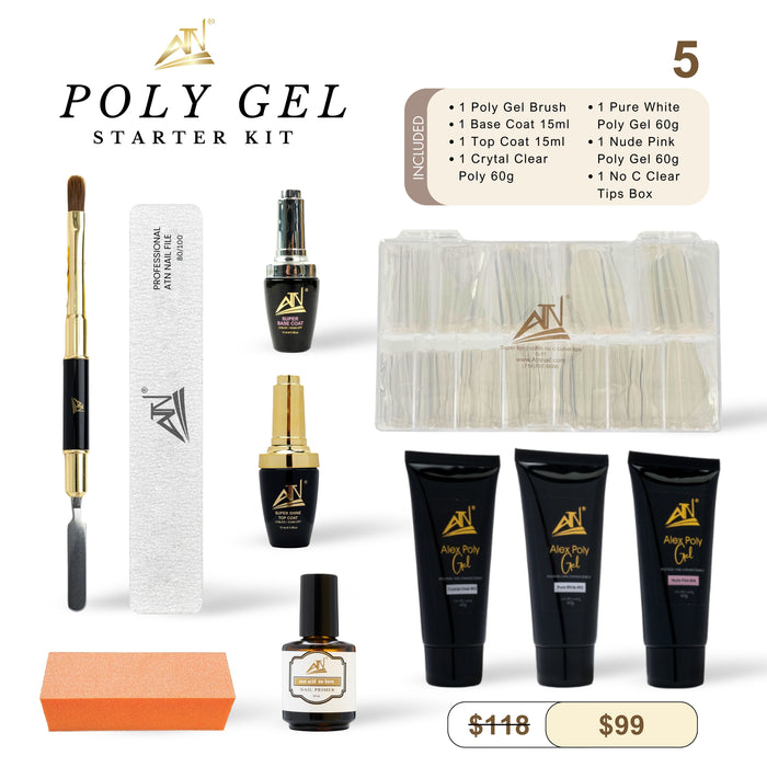 ATN Kit #5 - Poly Gel Starter Kit - For Beginner & Professional Nail Techs
