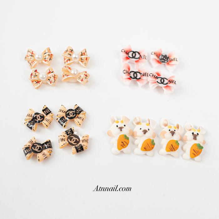 3D DECORATION - RABBIT_BEAR_KITTY_BOW - 12 DESIGNS | 38-48 PCS