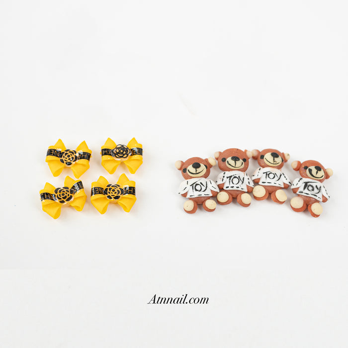 3D DECORATION - RABBIT_BEAR_KITTY_BOW - 12 DESIGNS | 38-48 PCS