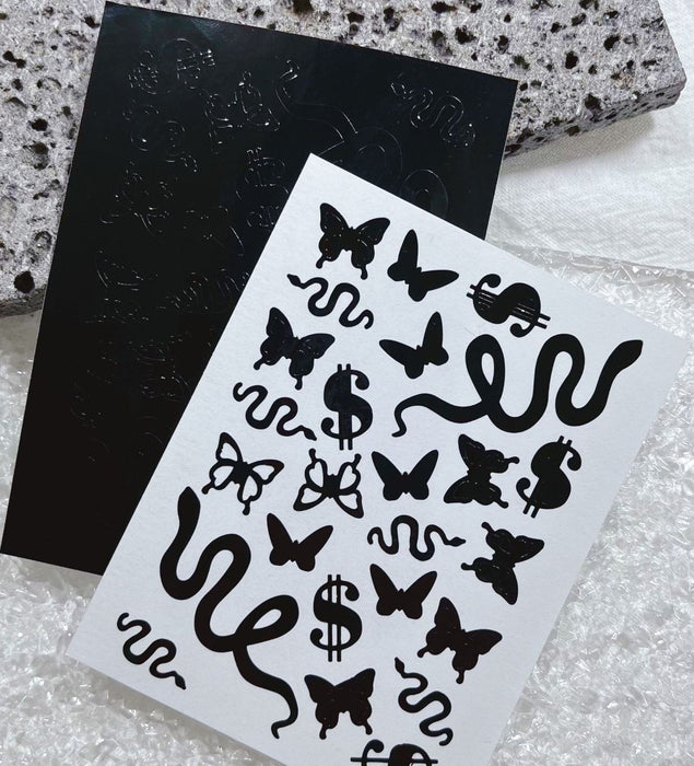 STICKER - Nail Art Airbrush Stencils - Set A | 4 pcs