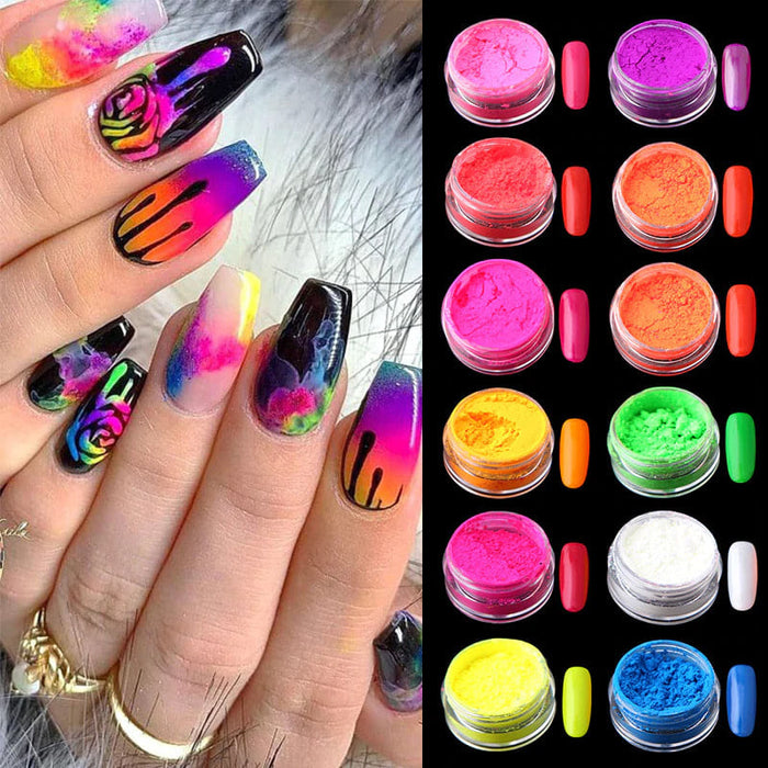 GLITTER - 12 NEON PIGMENT COLORS