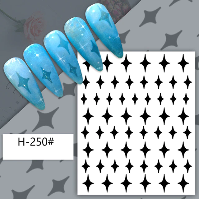 STICKER - Nail Art Airbrush Stencils - Set B | 4 pcs