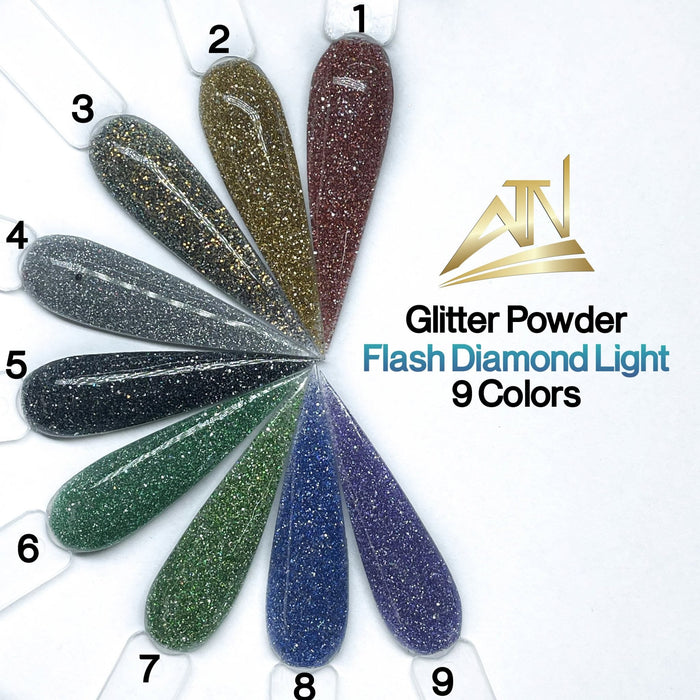 FLASH DIAMOND LIGHT - Collection 9 colors Glitter Powder | FDL 1oz