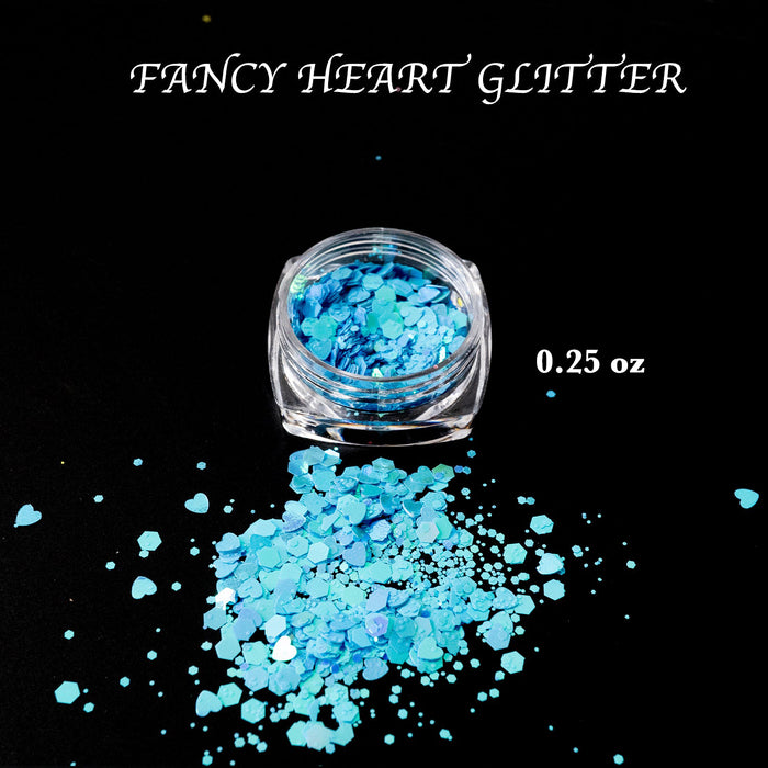 GLITTER - FANCY HEART | SET 12 JARS