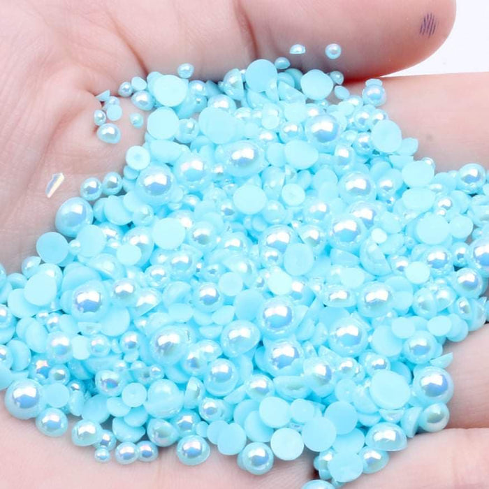 NAIL ART DESIGN - PEARL BEAD HALF FLAT BACK