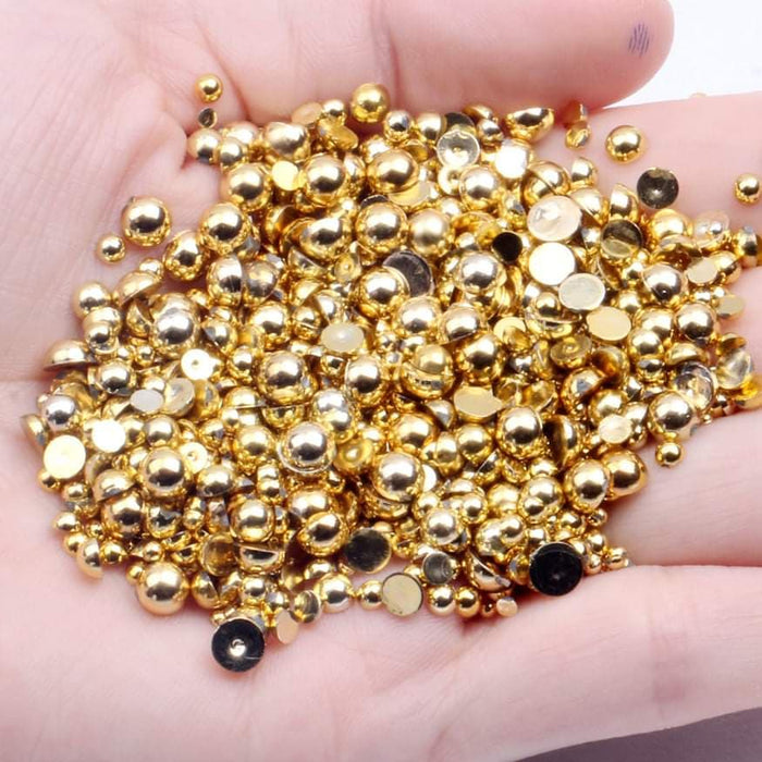 NAIL ART DESIGN - PEARL BEAD HALF FLAT BACK