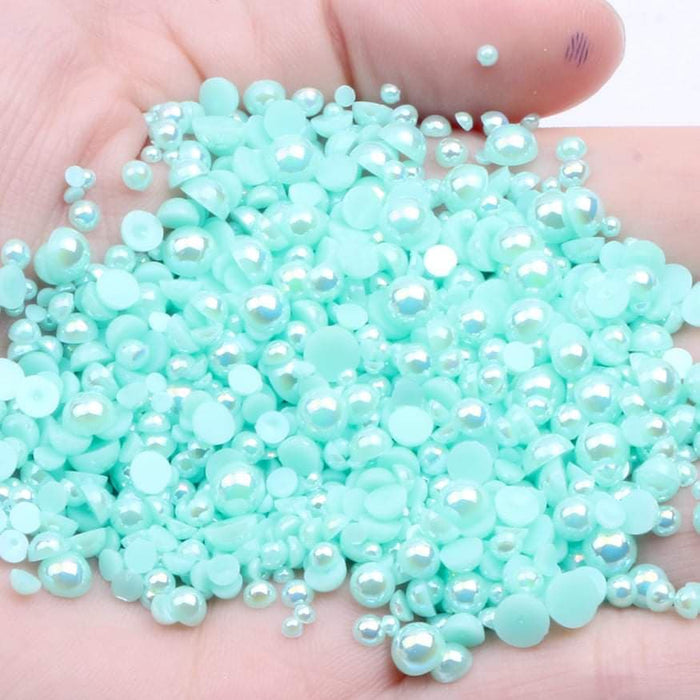 NAIL ART DESIGN - PEARL BEAD HALF FLAT BACK