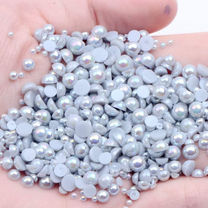 NAIL ART DESIGN - PEARL BEAD HALF FLAT BACK
